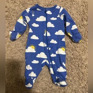 Blue Cloud & Sun Baby One-Piece Footed Sleeper